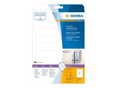 Immagine prodotto di Etichette da inserire HERMA A4 bianche 30x190 mm, cartoncino non adesivo, 225 pezzi
