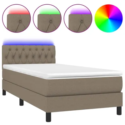 Produktbild von Boxspringbett mit Matratze & LED Taupe 100x200 cm Stoff