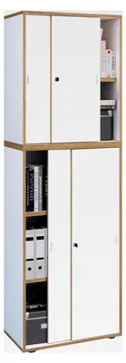 Produktbild von Büroschrank aus Holz mit Schiebetüren, 5-Fach, Breite 60 cm
