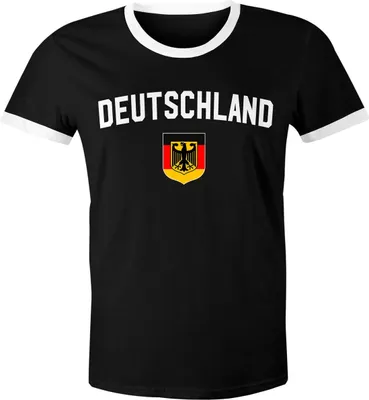 Produktbild von Klassisches Herren WM-Shirt Deutschland Flagge Retro Trikot-Look Fan-Shirt schwarz-weiß XL