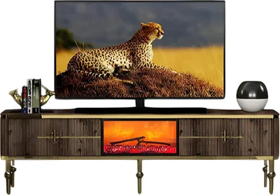 Image de TV Lowboard Sideboard Armoire de salon Déco Cheminée Minimaliste Style