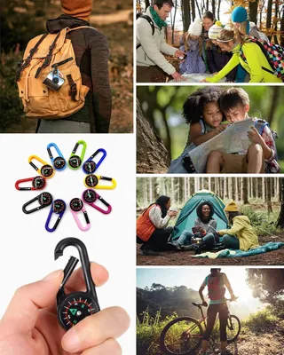 Produktbild von Klein Kompass Set - Karabinerhaken - Für Kinder und Outdoor - 10 Stück