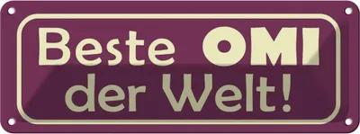 Produktbild von vianmo Blechschild 10x27 cm Beste Omi der Welt Opa Oma Spruch Zitat