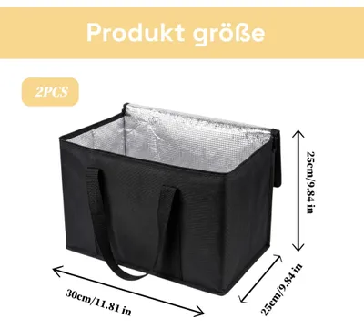 Produktbild von Kühltasche, 2 Stück, faltbar, 30 x 25 x 25 cm, für Picknick