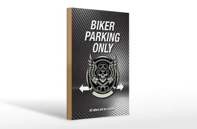 Produktbild von Holzschild Spruch 20x30cm Biker parking only all others