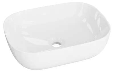Produktbild von LAVITA Aufsatzwaschtisch Costa | Aufsatzwaschbecken Rechteckig | Waschbecken Ohne Überlauf und Hahnloch | Aus hochwertigem Porzellan | Waschtisch | 46x32,5x13,5 cm | Weiß Glanz