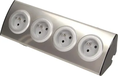 Image de Prise d'angle ORNO OR-AE-1340, 4x 230V, acier inoxydable