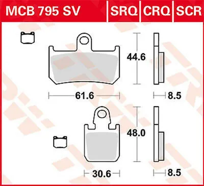 Obrázok produktu pre Súprava brzdových doštičiek TRW MCB795SV V Max RP21
