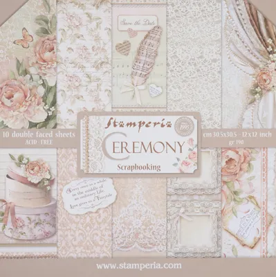 Produktbild von Scrapbook-Block "Ceremony", 10 Bogen, 30,5x30,5cm