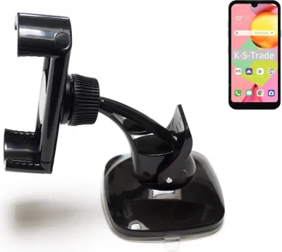 Produktbild von K-S-Trade kompakte Handy-Halterung Windschutzscheibe kompatibel mit LG Electronics Risio 4 Armaturenbrett schwarz Autohalterung KFZ Halter