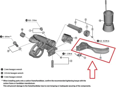 Image de Levier de frein SHIMANO pour BL-M9220 droit - Levier de rechange pour frein à disque hydraulique...