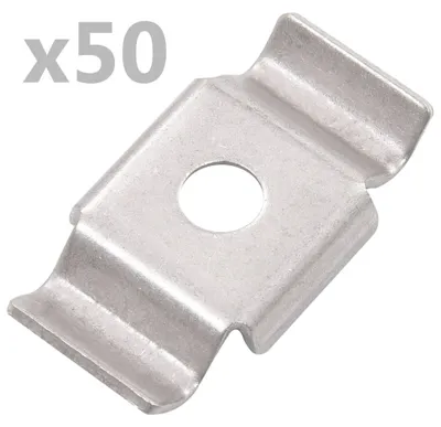 Produktbild von vidaXL Schmetterlingsklemme für Doppelstabmatten 50 Stk. Edelstahl