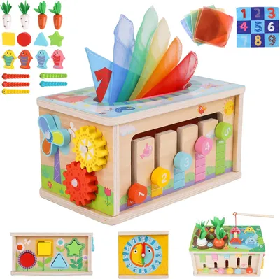 Immagine prodotto di Giocattoli Montessori per bambini a partire da 1 anno - 1 scatola per salviette