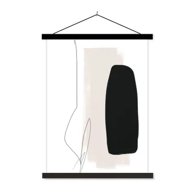 Produktbild von MuchoWow® Textilposter Malerei - Linienkunst - Abstrakt 120x160 cm mit schwarzem Rahmen - Magnetischer