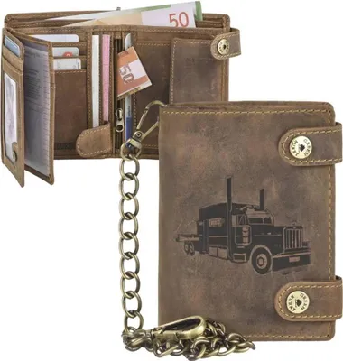 Immagine prodotto di Portafoglio a catena vintage da motociclista Greenburry 1796A-Truck-25