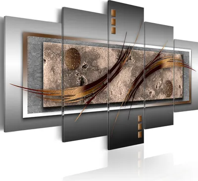 Produktbild von Leinwandbilder 200x100 cm 020101- 147 Vlies Leinwandbild 5 tlg Kunstdruck modern Wandbilder XXL Wanddekoration Design Wand Bild ABSTRAKT
