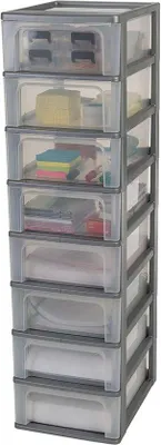 Produktbild von Famanu Schubladenschrank 8 Schubladen mit 7 Litern - Transparent, Grau