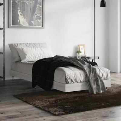 Produktbild von Bettgestell Grau Sonoma 75x190 cm Holzwerkstoff , Klassische Betten Design 2024