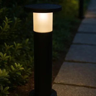 Produktbild von Solar-Gartenpoller 60cm Schwarz 3000K/6400K