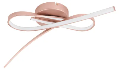 Produktbild von EGLO LED Deckenleuchte Palozza, 2 flammige Deckenlampe, Wohnzimmerlampe, Küchenlampe aus Aluminium und Kunststoff, Flurlampe Decke in Roségold, Weiß