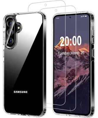 Obrázek produktu pro Ochranný kryt s 2x tvrzeným sklem pro Samsung Galaxy A56 / A36 5G, průhledný, nárazuvzdorný, odolný proti poškrábání