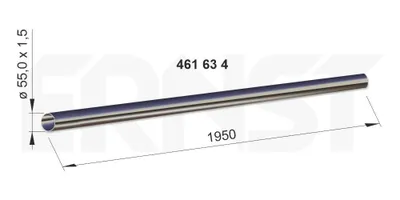 Produktbild von VEGAZ Auspuffrohr Universal UR-476 1,5mm 55mm 2000mm