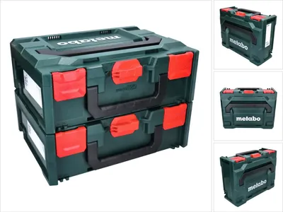 Image de Metabo metaBOX 145 Set : 2x Coffrets 396x296x145m,  système empilable - sans insert