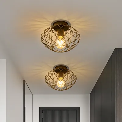 Produktbild von ZMH Deckenstrahler Schwarz Flurlampe 1 Flammig Decke Klein Deckenleuchten Industrial Retro Wohnzimmerlampe mit E27 Fassung Max.40W Küchenlampe Ø 25cm