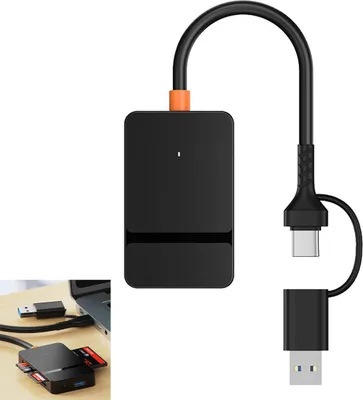 Produktbild von Universal USB-C Kartenleser 6-in-1 – Unterstützt SD/TF/CF/MS/SDXC/Micro-SDXC, für iPhone/iPad/MacBook