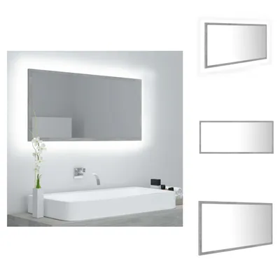 Produktbild von vidaXL LED-Badspiegel Betongrau 90x8,5x37 cm Acryl -  Badezimmerwaschtische