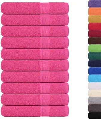 Image de vidaXL Serviettes FROGN, lot de 10, rose, 100 x 200 cm, 360 g/m²