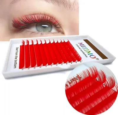 Produktbild von Farbwimpern 8-13mm, Curl D, 12 Streifen, ROT