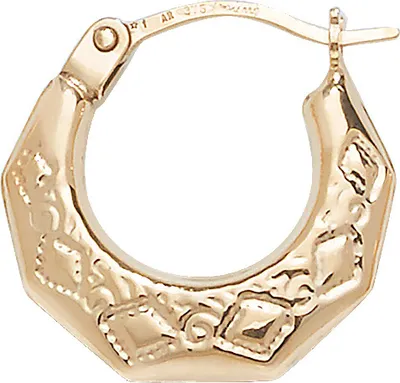 Image de Boucles d'Oreilles Créoles Fille Or 375/1000 - 14mm*14mm; TRS11337