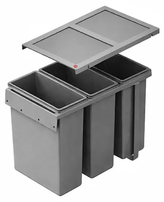 Zdjęcie produktu dla Pojemnik na śmieci Hailo AS Terzett 3x10 l, ciemnoszary 3669131
