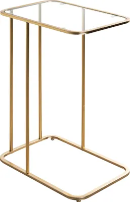 Produktbild von HAKU Beistelltisch gold - Metall, Sicherheitsglas 5 mm, B/H/T: 45x65x30 cm