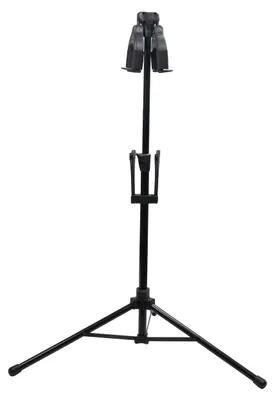 Obrázek produktu pro pi-music Stojan na kytary, automatické zamykání, sada pro 2 kytary a baskytaru, černý – univerzální stojan