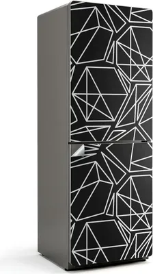 Zdjęcie produktu dla Geometryczny wzór kwiatowy - Naklejka na lodówkę - Naklejka na lodówkę - Dekoracja lodówki - Folia samoprzylepna na lodówkę - Dekoracja kuchni - 70x190 cm