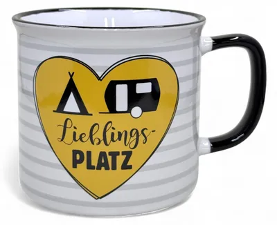 Keramik-Kaffeetasse mit Spruch, 400 ml, spülmaschinenfest, mikrowellengeeignet