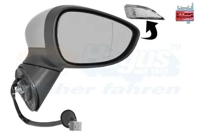 Produktbild von VAN WEZEL 1801808 Außenspiegel Seitenspiegel Rechts für FORD B-MAX (JK) Asphärisch Beheizt Grundiert