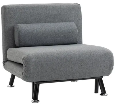 Immagine prodotto di Letto pieghevole e poltrona letto | Schienale regolabile | Colore: Grigio scuro | Dimensioni: 70x75x75 cm