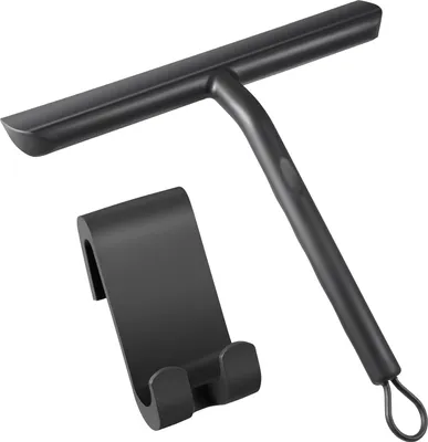 Immagine prodotto di Vinabo Sgocciolatore per doccia, nero, 21 cm, per porte in vetro, in silicone con supporto
