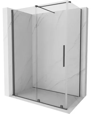 Obrázek produktu pro Mexen Velar posuvná sprchová kabina 140 x 80 cm, transparentní, kartáčovaný gun gray - 871-140-080-01-66