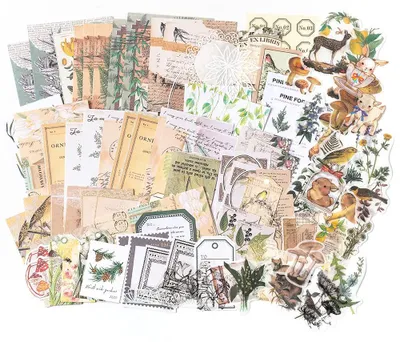 260-teiliges Vintage-Sticker-Set für Scrapbooking, Retro-Blumen