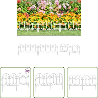 Produktbild von The Living Store Rasenkanten 17 Stk. Weiß 10 m PP