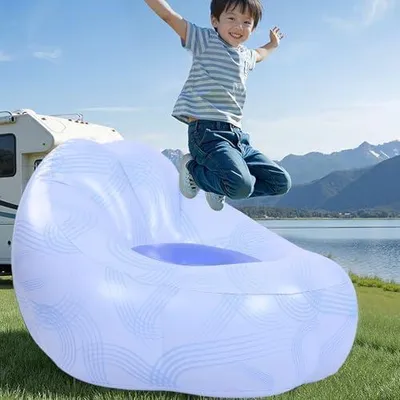 Produktbild von Aufblasbarer Loungesessel aus PVC, Ergonomisches Design, Tragfähigkeit bis 150 kg, Ideal für Zuhause, Camping und Reisen