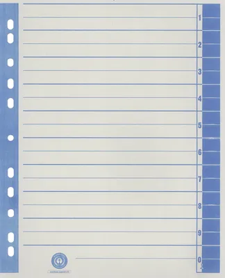 Zdjęcie produktu dla 9541104100 Trennblätter - A4 Überbreite, blau, farbiger Rahmendruck, 100 Stück
