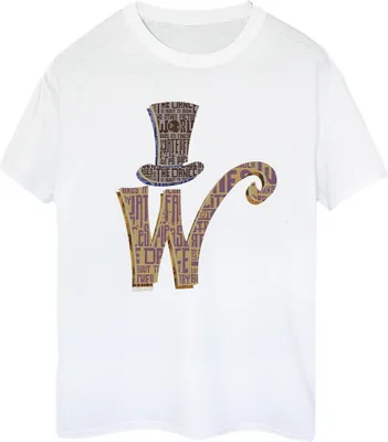 Produktbild von Willy Wonka - "W Logo Hat" T-Shirt für Damen BI47193 (S) (Weiß)