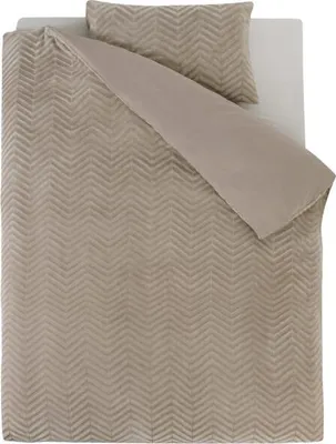 Produktbild von Sleeptime Chevron Teddy Taupe 140 x 200/220 cm