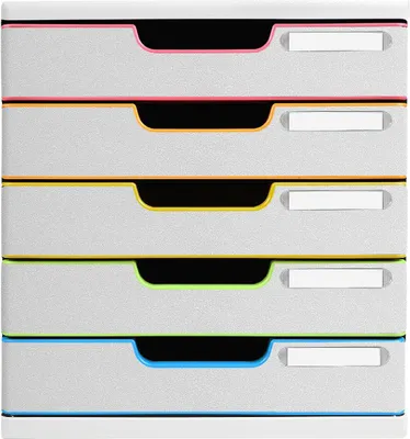 Produktbild von Exacompta 301913D Schubladenbox MODULO A4 5 Schubladen Weiß Harlekin
