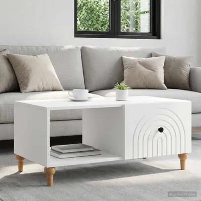 Productafbeelding van Maison Exclusive - Salontafel, wit, 90 x 50 x 40 cm, houtvezel